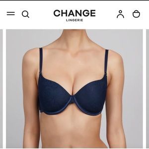 Change Lingerie Alma lace bra in navy size 30G.